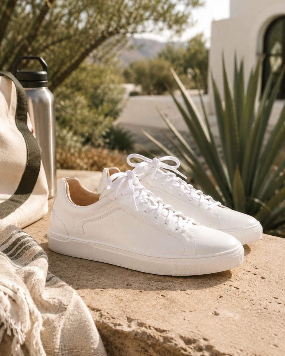 SKECHERS MARK NASON Men's Razor - Nash in White Leather Court Sneaker Size 12